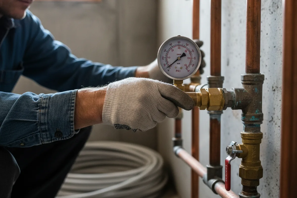 Pressure testing a repaired line during Water Line Repair in Capistrano Beach